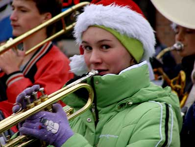 Shelly marching in Thanksgiving Parade 2007