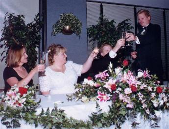 Toasting at Michele and Shauns wedding