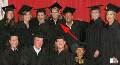 Michele at graduation ceremony