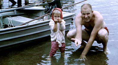Dad and little Laura at Lake