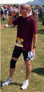 Steve at end of successful triathlon